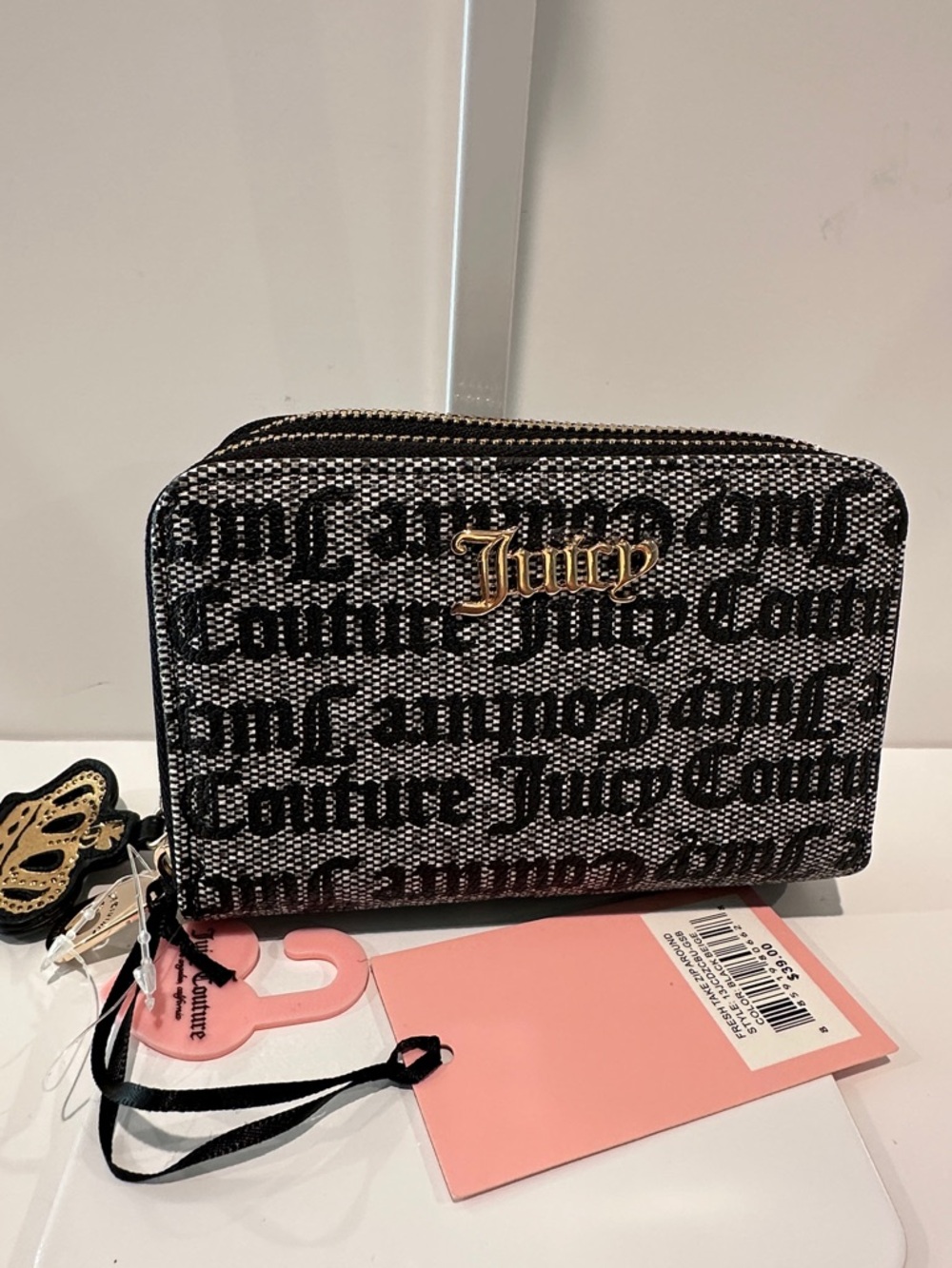 NWT Juicy Couture Coated Canvas Double Zip around medium wallet.